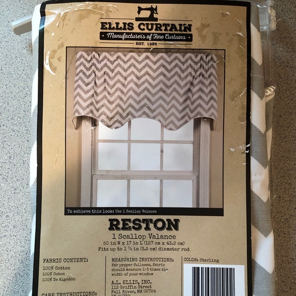 Ellis Curtain Accents Brand New Graywhite Valence Poshmark
